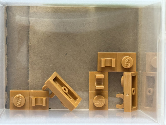 LEGO Parts - Medium Nougat Plate 1 x 2 with Open O Clip Top - No 44861 - QTY 5