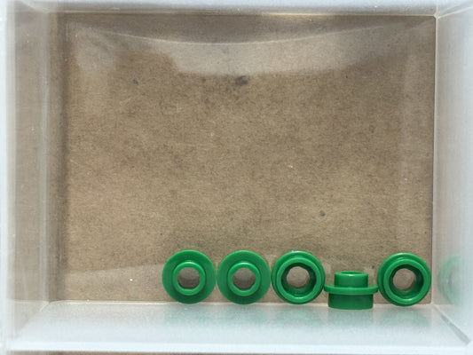 LEGO Parts - Green Plate, Round 1 x 1 with Open Stud - No 85861 - QTY 5