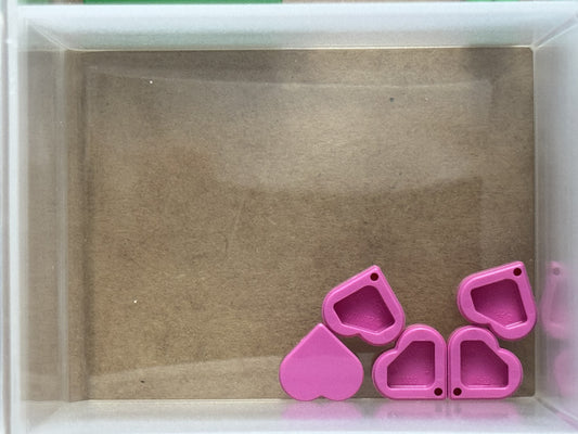 LEGO Parts - Dark Pink Tile, Round 1 x 1 Heart - No 39739 - QTY 5
