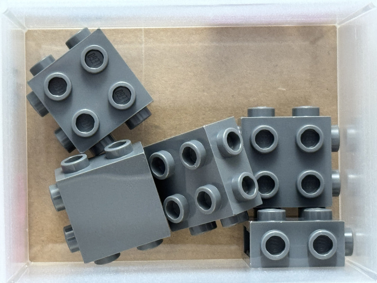 LEGO Parts - Dark Bluish Gray Brick 1 x 2 Studs Side Ends - No 67329 - QTY 5
