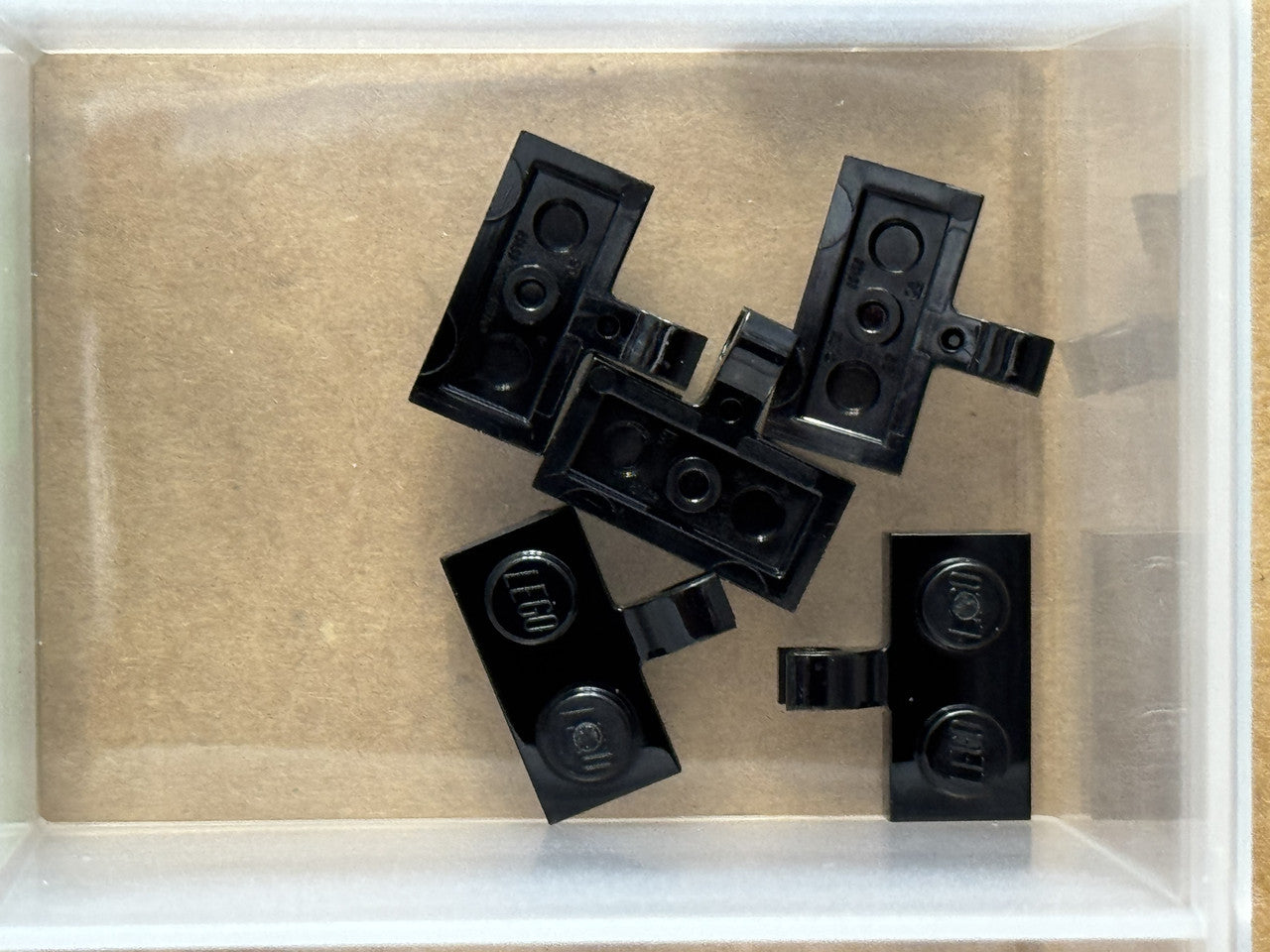 LEGO Parts - Black Plate 1 x 2 with Clip on Side - No 11476 - QTY 5