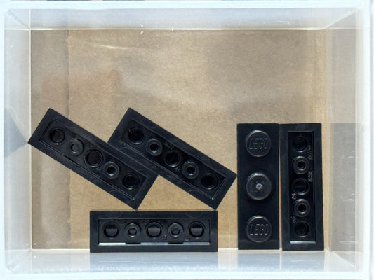 LEGO Parts - Black Plate 1 x 3 - No 3623 - QTY 5