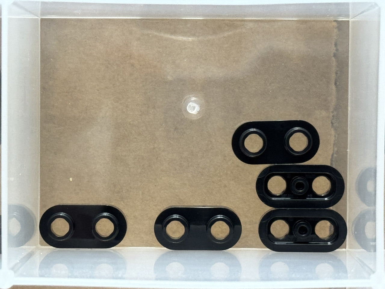 LEGO Parts - Black Plate, Round 1 x 2 with Open Studs - No 35480 - QTY 5