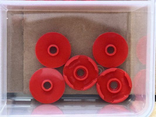 LEGO Parts - Red Tile, Round 2 x 2 with Open Stud - No 18674 - QTY 5