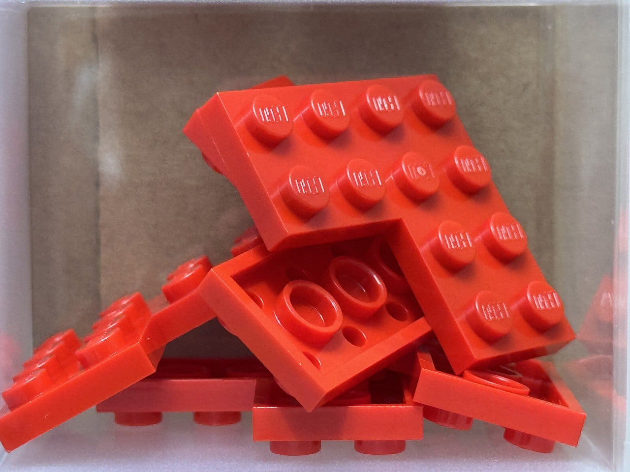 LEGO Parts - Red Plate 4 x 4 Corner - No 2639 - QTY 5