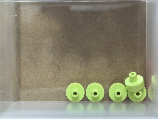 LEGO Parts - Yellowish Green Tile, Round 1 x 1 Bar Pin Hole - No 20482 - QTY 5