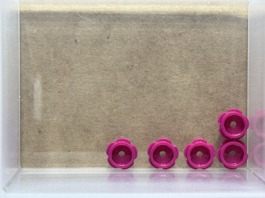 LEGO Parts - Magenta Plate Round 1 x 1 Flower Edge (5 Petals) - No 24866 - QTY 5