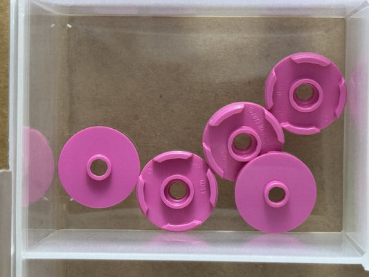 LEGO Parts - Dark Pink Tile, Round 2 x 2 with Open Stud - No 18674 - QTY 5
