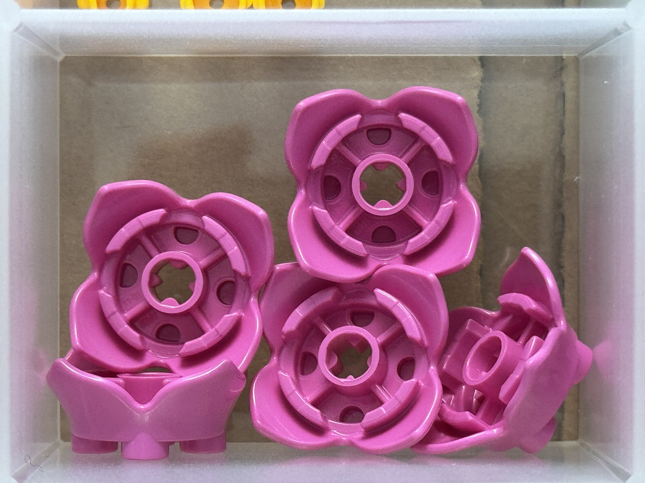 LEGO Parts - Dark Pink Plant Leaves 2 x 2 4 Petals Axle Hole - No 15469 - QTY 5