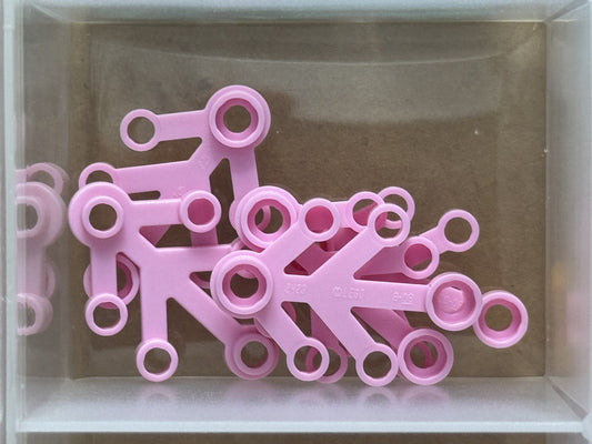 LEGO Parts - Bright Pink Plant Leaves 4 x 3 - No 2423 - QTY 5