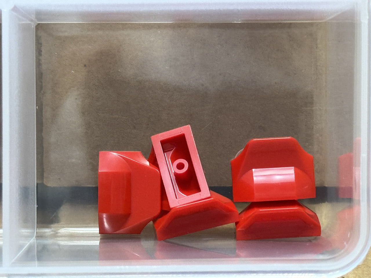 LEGO Parts - Red Slope, Curved 1 x 2 x 2/3 Wing End - No 47458 - QTY 5