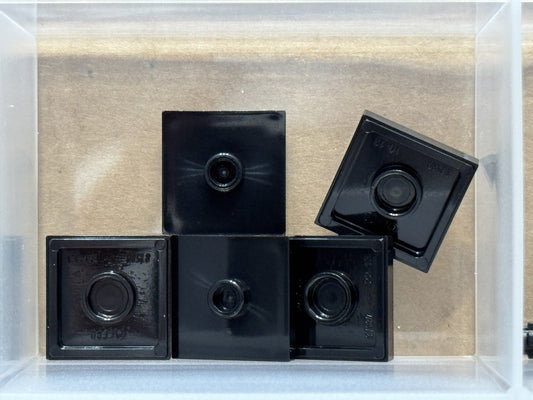 LEGO Parts - Black Plate 2 x 2 1 Stud in Center (Jumper) - No 87580 - QTY 5