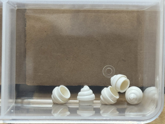 LEGO Parts - White Plate Round 1 x 1 Horizontal Swirl / Twist - No 53119 - QTY 5
