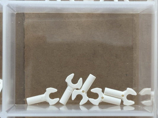 LEGO Parts - White Bar 1L with Clip Mechanical Claw - No 48729b - QTY 5