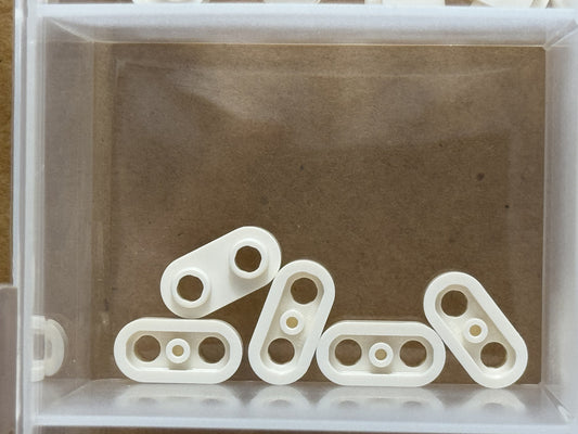 LEGO Parts - White Plate, Round 1 x 2 with Open Studs - No 35480 - QTY 5