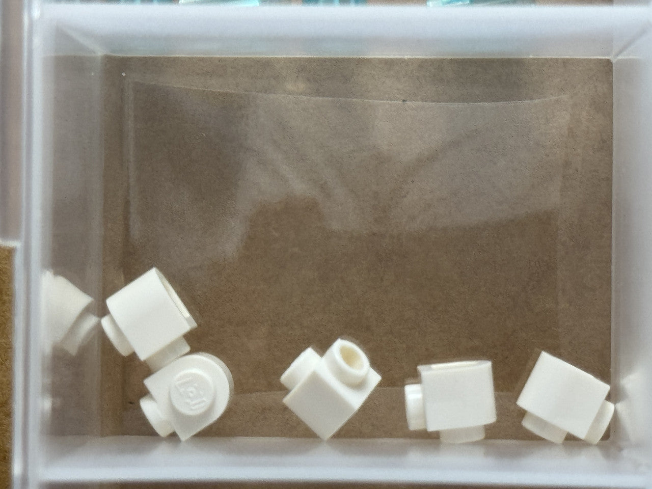 LEGO Parts - White Brick, Round 1 x 1 Half Circle Stud Side - No 3386 - QTY 5