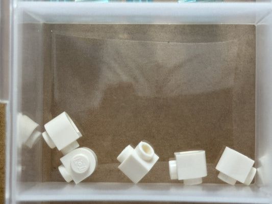 LEGO Parts - White Brick, Round 1 x 1 Half Circle Stud Side - No 3386 - QTY 5