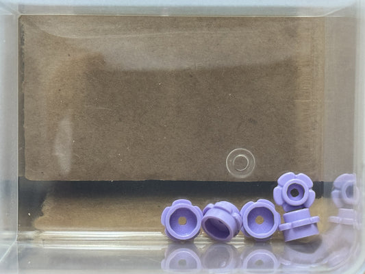 LEGO Parts - Lavender Plate, Round 1 x 1 with Flower Edge - No 24866 - QTY 5