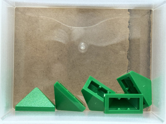 LEGO Parts - Green Slope 45 2 x 1 Triple - No 15571 - QTY 5