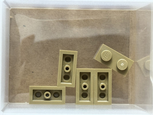 LEGO Parts - Dark Tan Plate 1 x 2 - No 3023 - QTY 5
