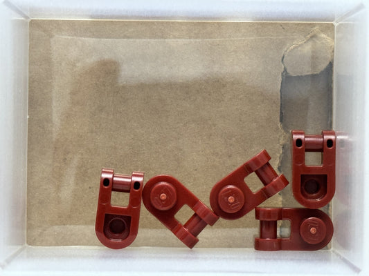 LEGO Parts - Dark Red Plate, Round 1 x 1 with Bar Handle - No 26047 - QTY 5