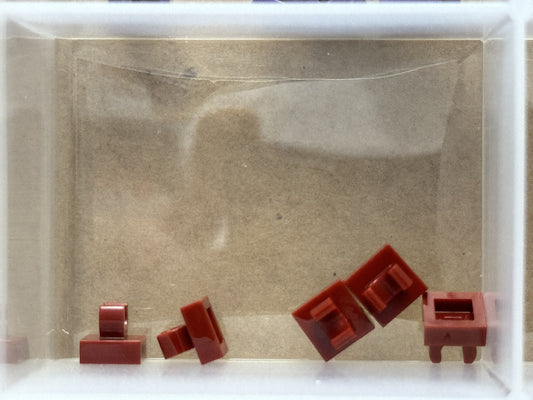 LEGO Parts - Dark Red Tile, Modified 1 x 1 with Open O Clip - No 15712 - QTY 5