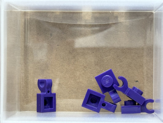 LEGO Parts - Dark Purple Plate 1 x 1 with Open O Clip - No 61252 - QTY 5