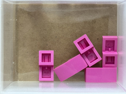 LEGO Parts - Dark Pink Slope, Curved 2 x 1 x 2/3 - No 11477 - QTY 5