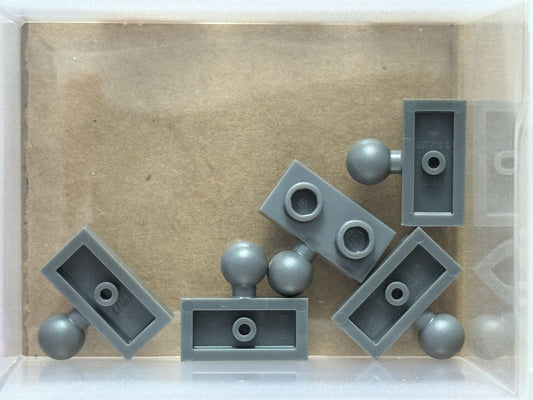 LEGO Parts - Dark Bluish Gray Plate 1 x 2 with Tow Ball Side - No 14417 - QTY 5