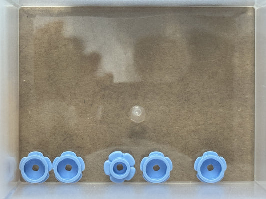 LEGO Parts - Bright Light Blue Plate, Round 1 x 1 Flower Edge - No 24866 - QTY 5