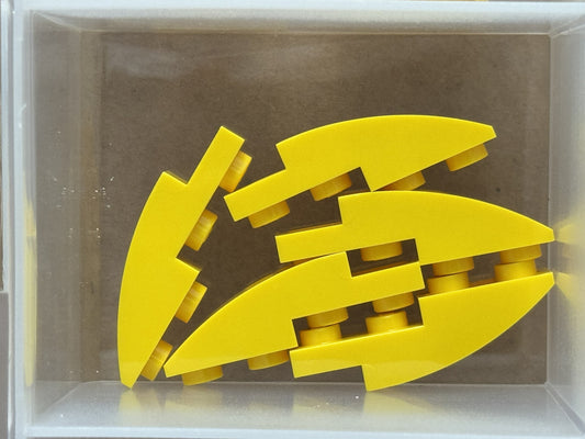 LEGO Parts - Yellow Slope, Curved 4 x 1 Inverted - No 13547 - QTY 5