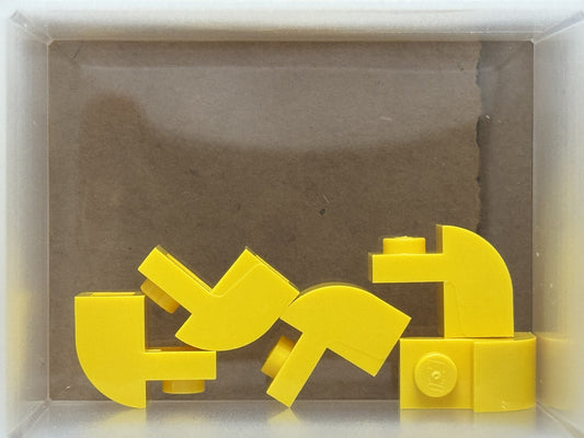 LEGO Parts - Yellow Slope, Curved 2 x 1 x 1 1/3 Recessed Stud - No 6091 - QTY 5