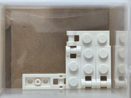 LEGO Parts - White Plate 1 x 2 with Bar Handle on End - No 60478 - QTY 5