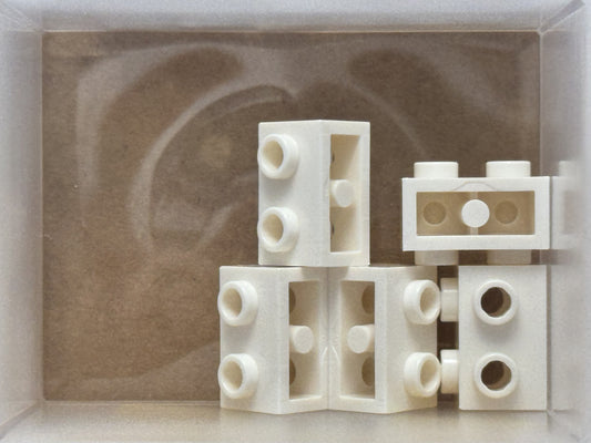 LEGO Parts - White Brick 1 x 2 with Studs on 2 Sides - No 52107 - QTY 5