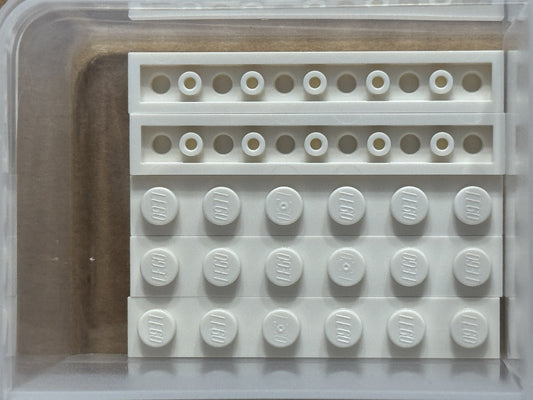 LEGO Parts - White Plate 1 x 6 - No 3666 - QTY 5