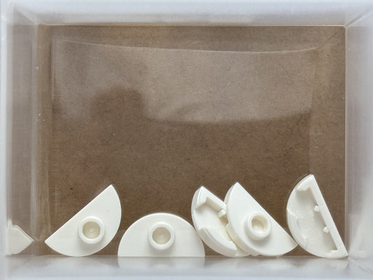 LEGO Parts - White Plate, Round 1 x 2 Half 1 Stud (Jumper) - No 1745 - QTY 5