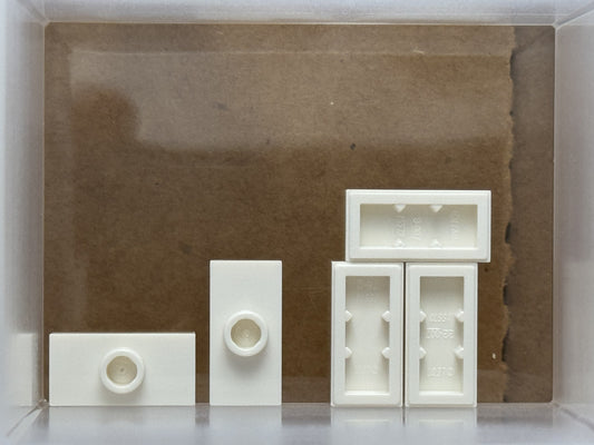 LEGO Parts - White Plate 1 x 2 with 1 Stud (Jumper) - No 15573 - QTY 5