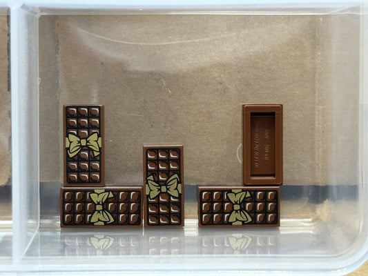 LEGO Parts - Reddish Brown Tile 1 x 2 Candy Chocolate - No 3069pb0440 - QTY 5