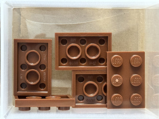 LEGO Parts - Reddish Brown Plate 2 x 3 - No 3021 - QTY 5