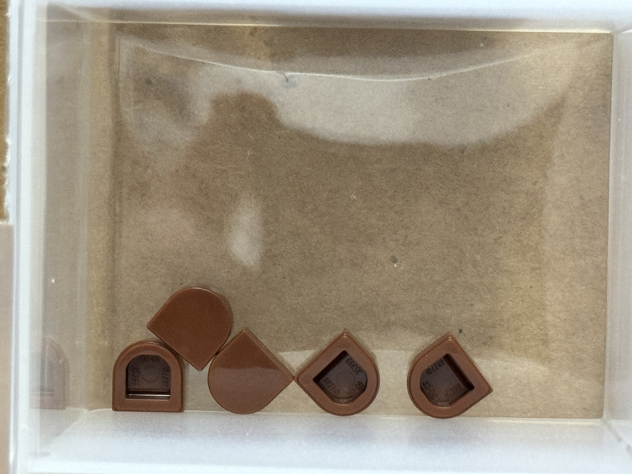 LEGO Parts - Reddish Brown Tile, Round 1 x 1 Half Circle - No 24246 - QTY 5