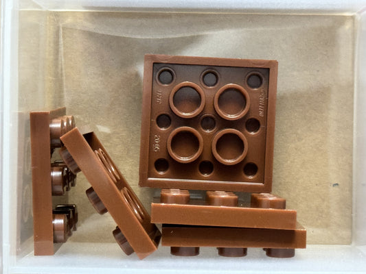 LEGO Parts - Reddish Brown Plate 3 x 3 - No 11212 - QTY 5