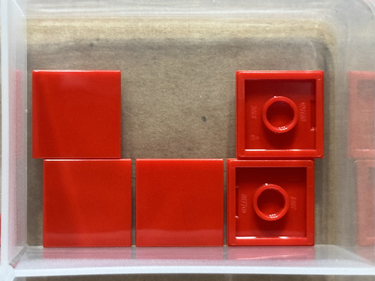 LEGO Parts - Red Tile 2 x 2 - No 3068 - QTY 5