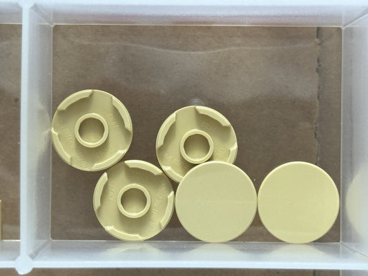 LEGO Parts - Tan Tile, Round 2 x 2 with Bottom Stud Holder - No 14769 - QTY 5
