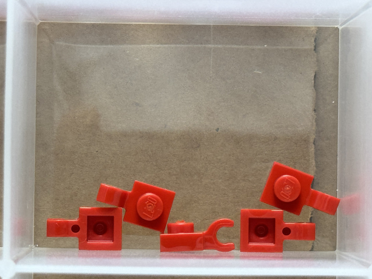 LEGO Parts - Red Plate 1 x 1 with Open O Clip - No 61252 - QTY 5