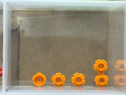 LEGO Parts - Orange Plate, Round 1 x 1 Flower Edge - No 24866 - QTY 5