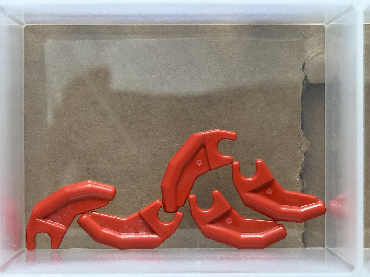 LEGO Parts - Red Barb / Claw / Horn / Tooth with Clip, Angled - No 3171 - QTY 5