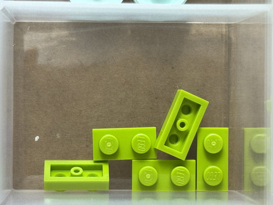 LEGO Parts - Lime Plate 1 x 2 - No 3023 - QTY 5