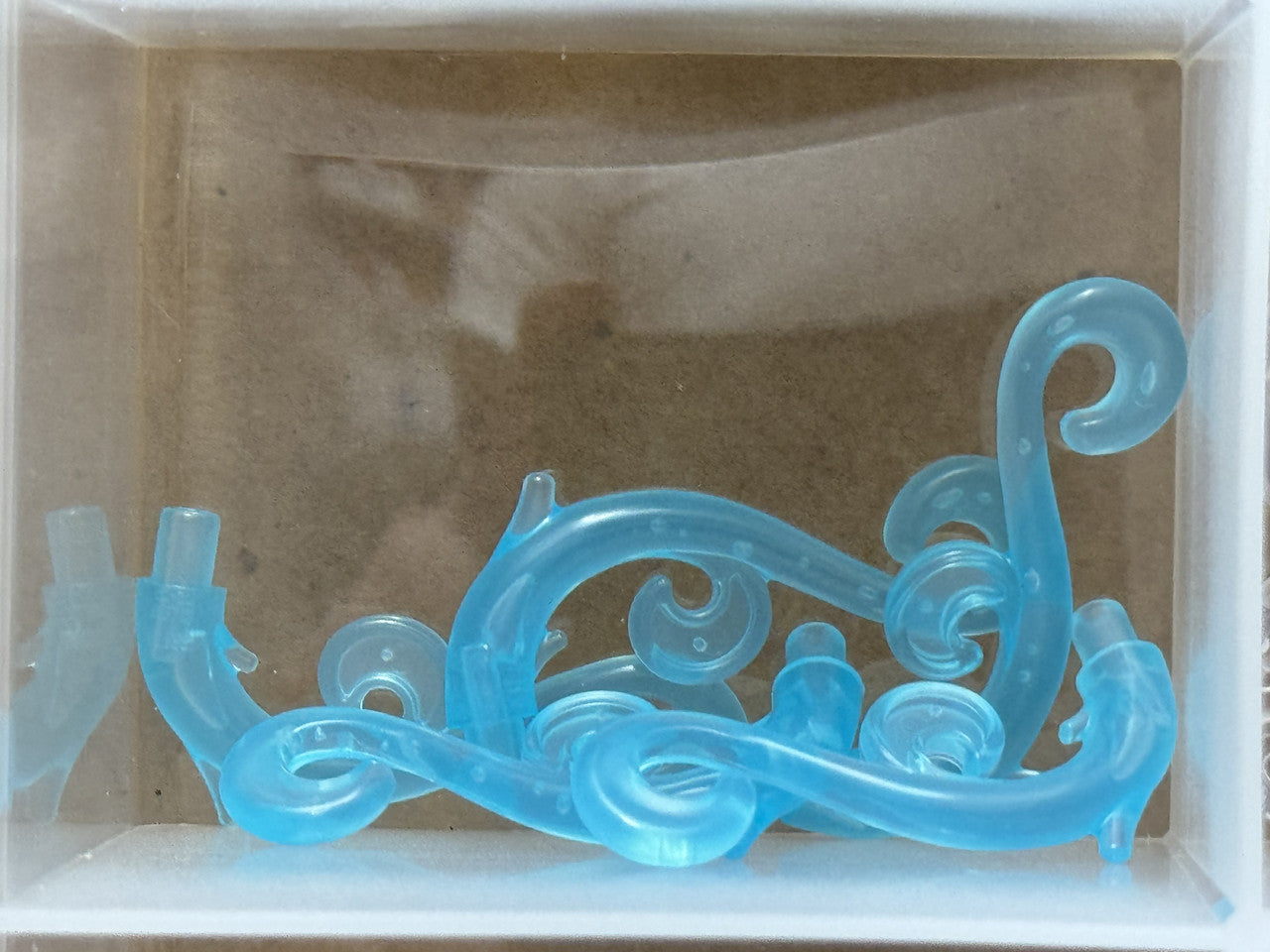 LEGO Parts - Trans-Light Blue Plant Stem Curved Thorns Swirls - No 28870 - QTY 5