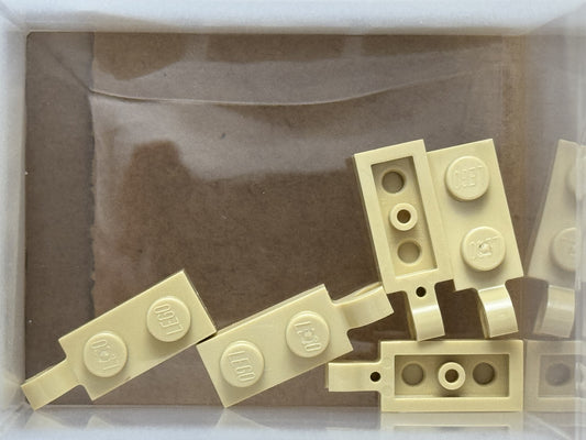LEGO Parts - Tan Plate 1 x 2 with Clip on End - No 63868 - QTY 5