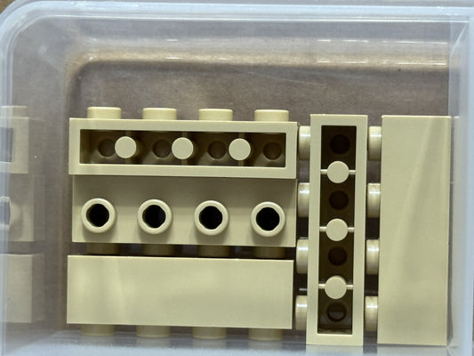 LEGO Parts - Tan Brick, Modified 1 x 4 with Studs on Side - No 30414 - QTY 5
